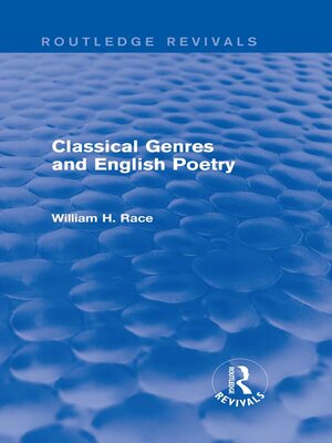 cover image of Classical Genres and English Poetry (Routledge Revivals)